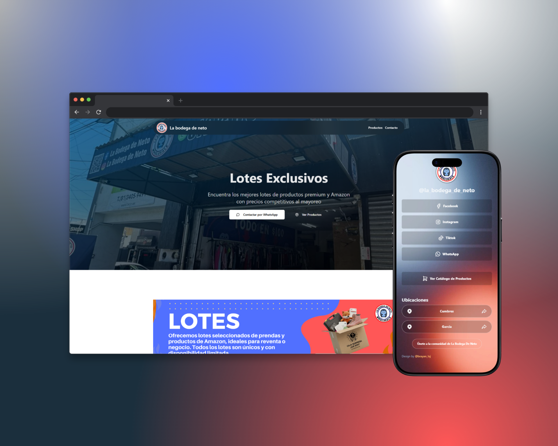 Proyecto: Linktree personalizado y catálogo de lotesLa Bodega de Neto